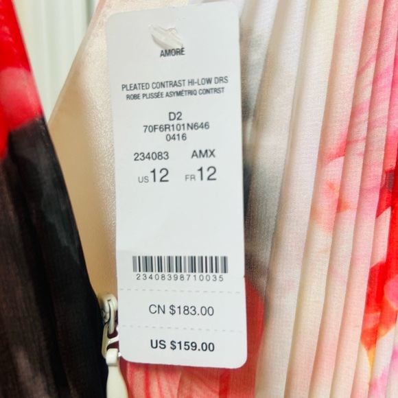 Red and Black Asymmetrical V-Neck Sundress by Bebe - Picture 7 of 9